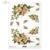 flowers, leaves, rose, yellow roses, decoupage paper with flowers from the garden, decorative frames 